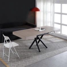 Puinen jatkettava nostettava ruokapöytä